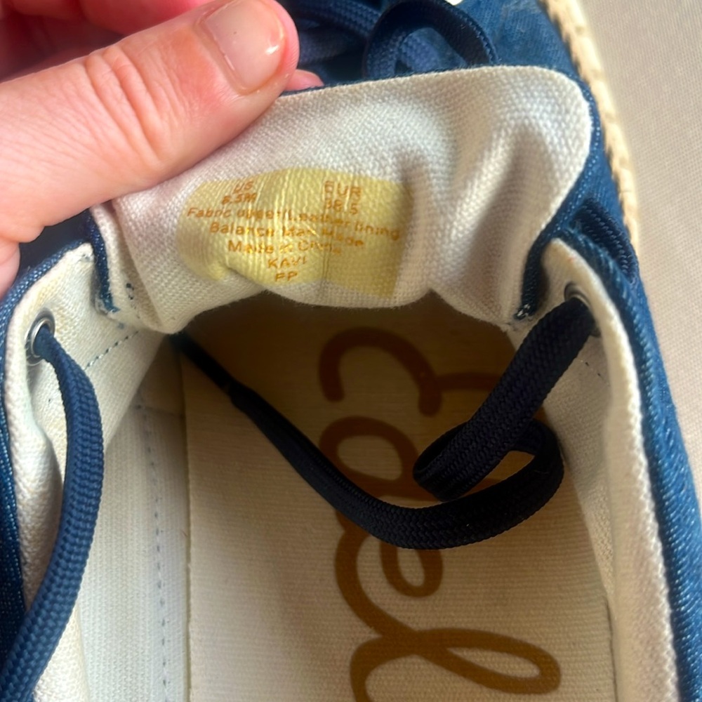 Sam Edelman Kavi Platform Espadrille Sneakers Denim Blue 8.5 Rope Sole - Picture 12 of 16
